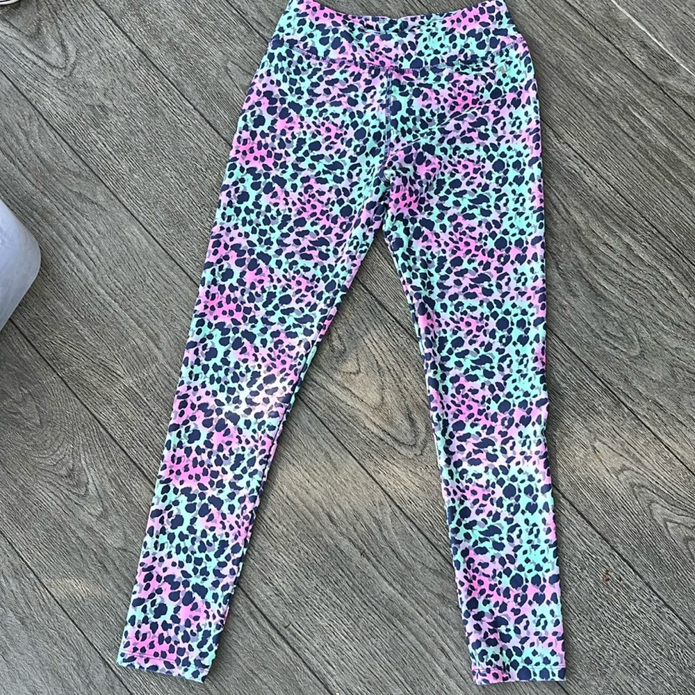 Athletic works kids xl workout leggings cheetah print